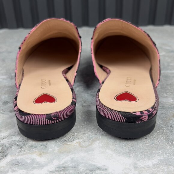 Gucci Princetown ST Romain Horsebit Satin Mule Slippers Fabric 6.5 US 36.5 EUR - Picture 9 of 13